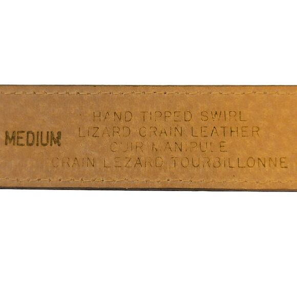 Ceinture Emmanuel Belt Hand Tipped Swirl Grain Leather Women Sz M - Picture 8 of 11